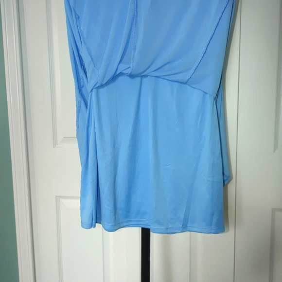 Future Collective V-Neck Blue Ruffle Maxi Dress With Half Slip. Size Small - Picture 7 of 10